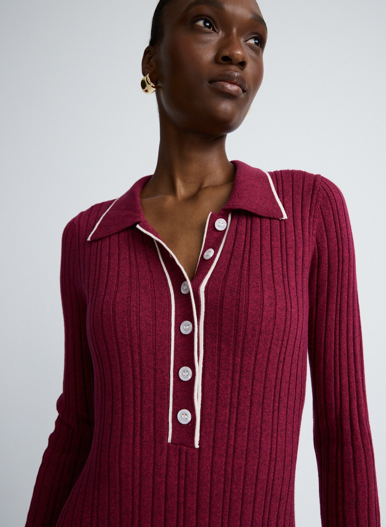 Angelina Dress | Cherry W/ Silence Trim