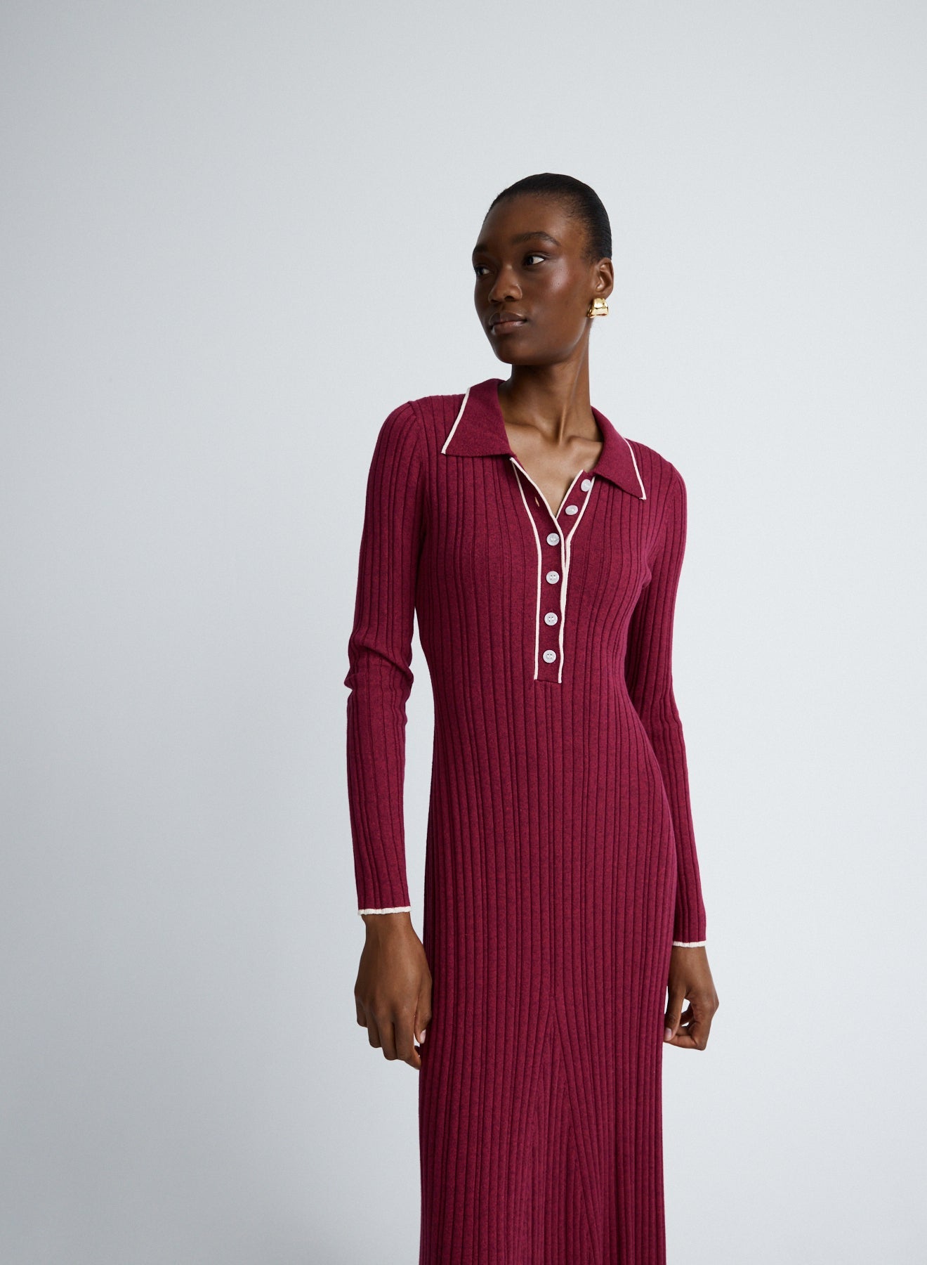 Angelina Dress | Cherry W/ Silence Trim