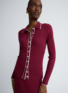 Ashlen Top | Cherry W/ Silence Trim
