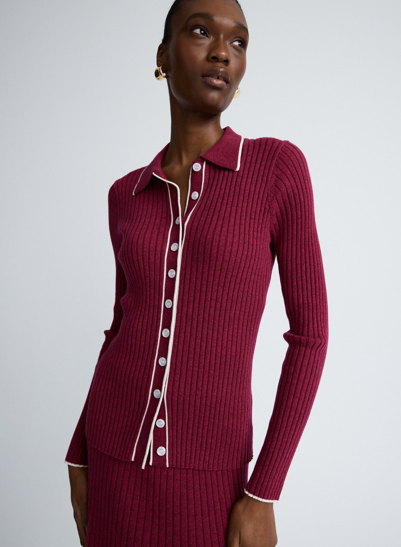 Ashlen Top | Cherry W/ Silence Trim