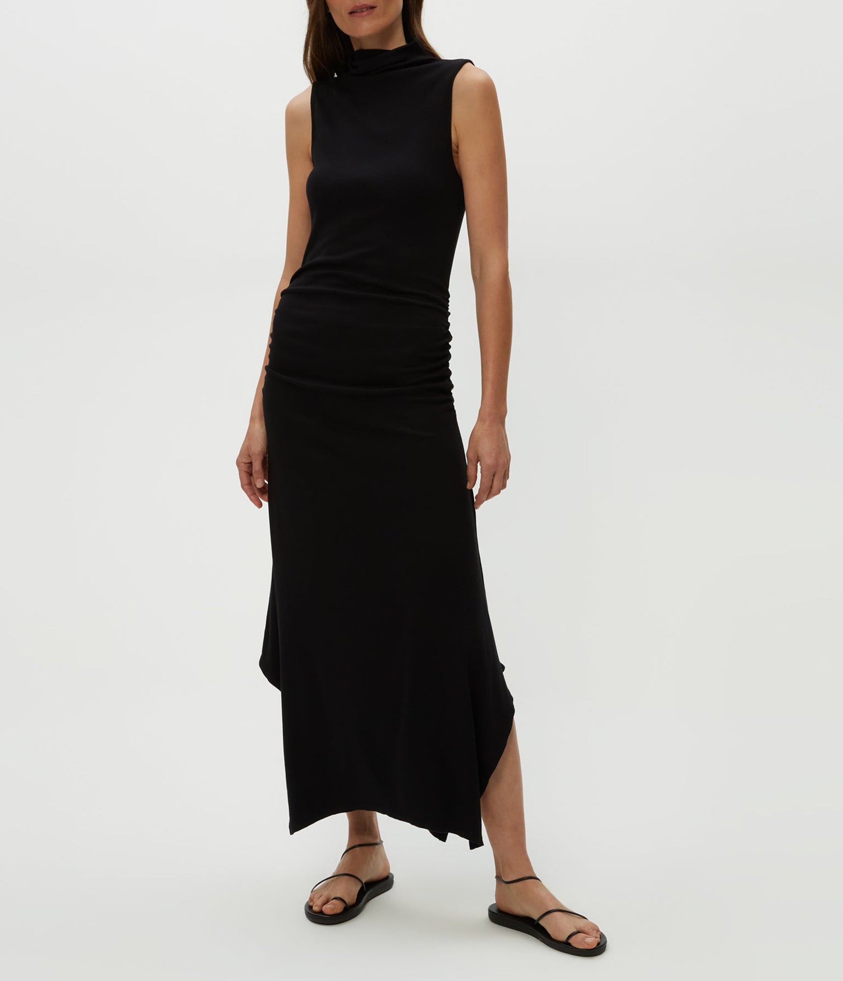 Nicola Handkerchief Midi Dress | Black