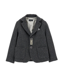 Boys | Two-Button Herringbone Blazer | Medium Grey