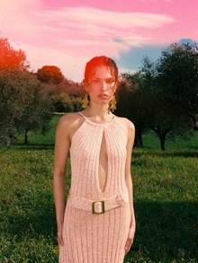 Valeria Dress | Peach Sequin
