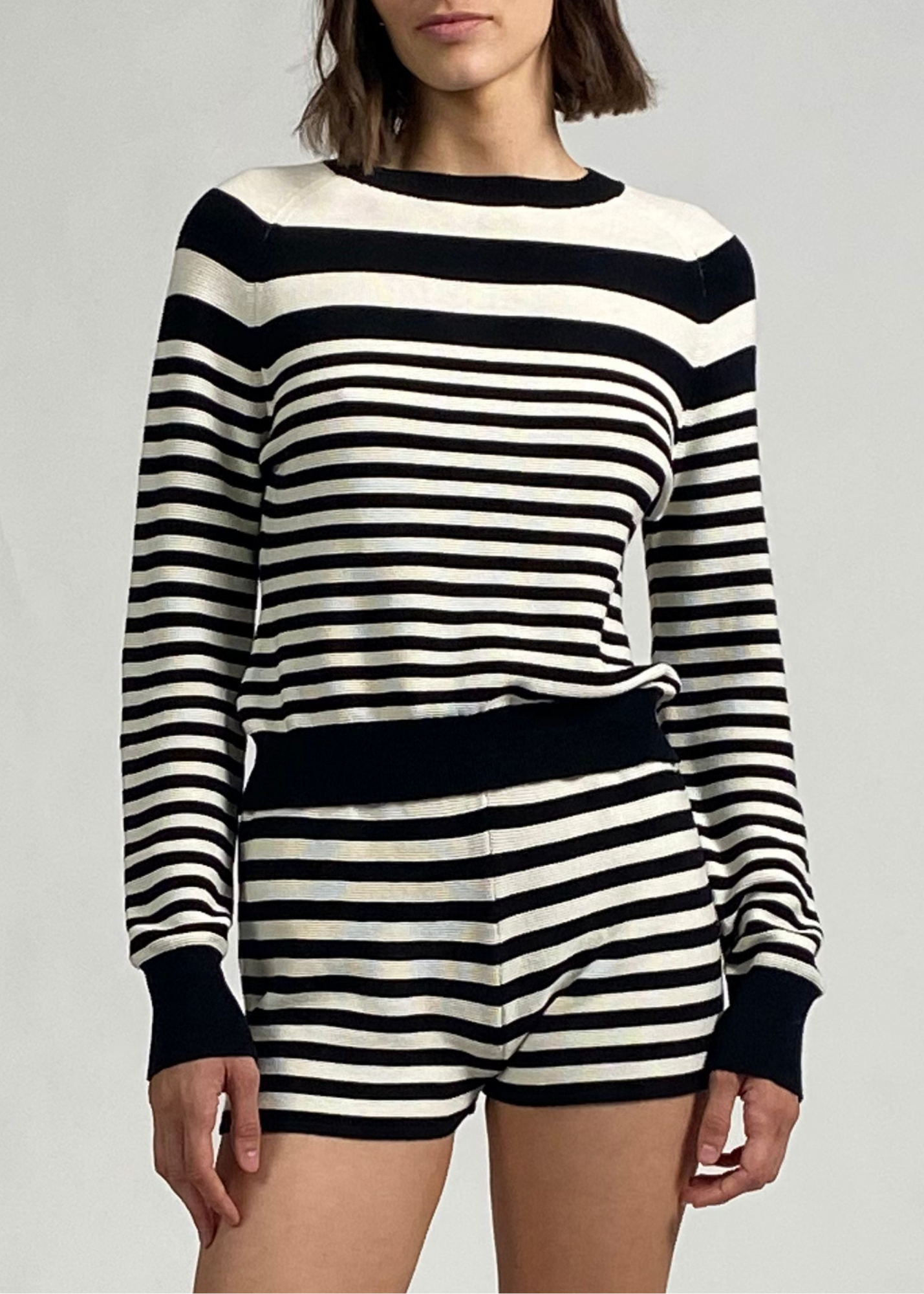 Womens | Manny Sweater | Noir/Brule Stripe