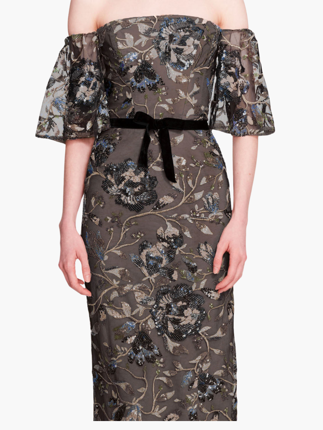 Climbing Vines Gown | Black/Blue