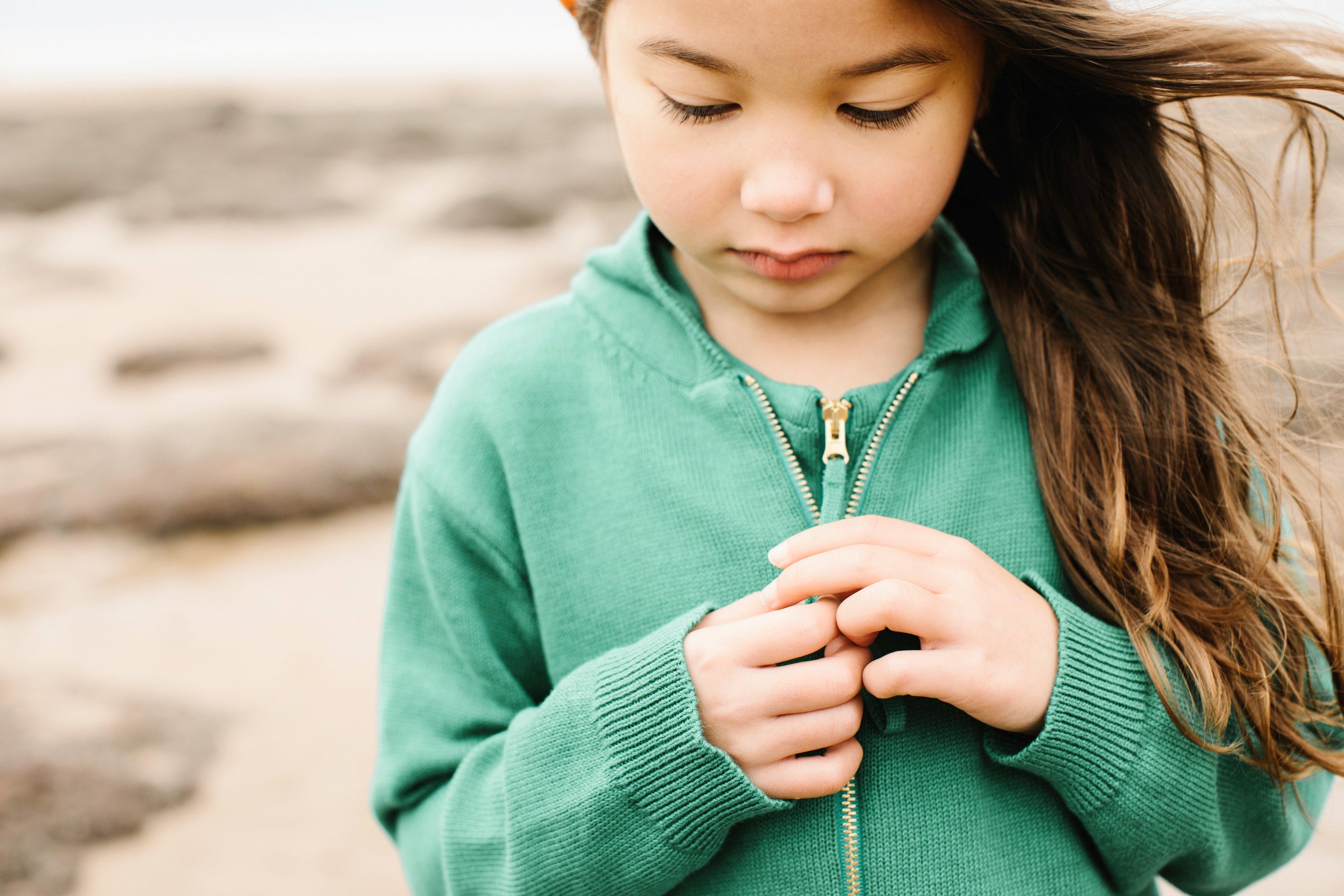 Organic Knit Cardigan | Beech Tree Green