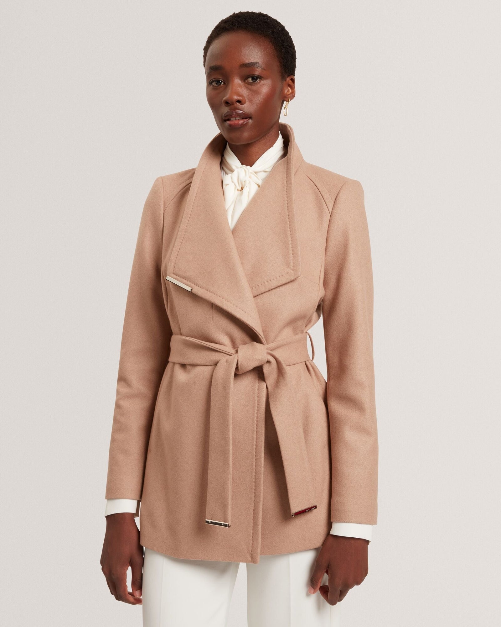 Women | RoseShort Sleeve Sht Bltd Wool Wrap Coat | Natural