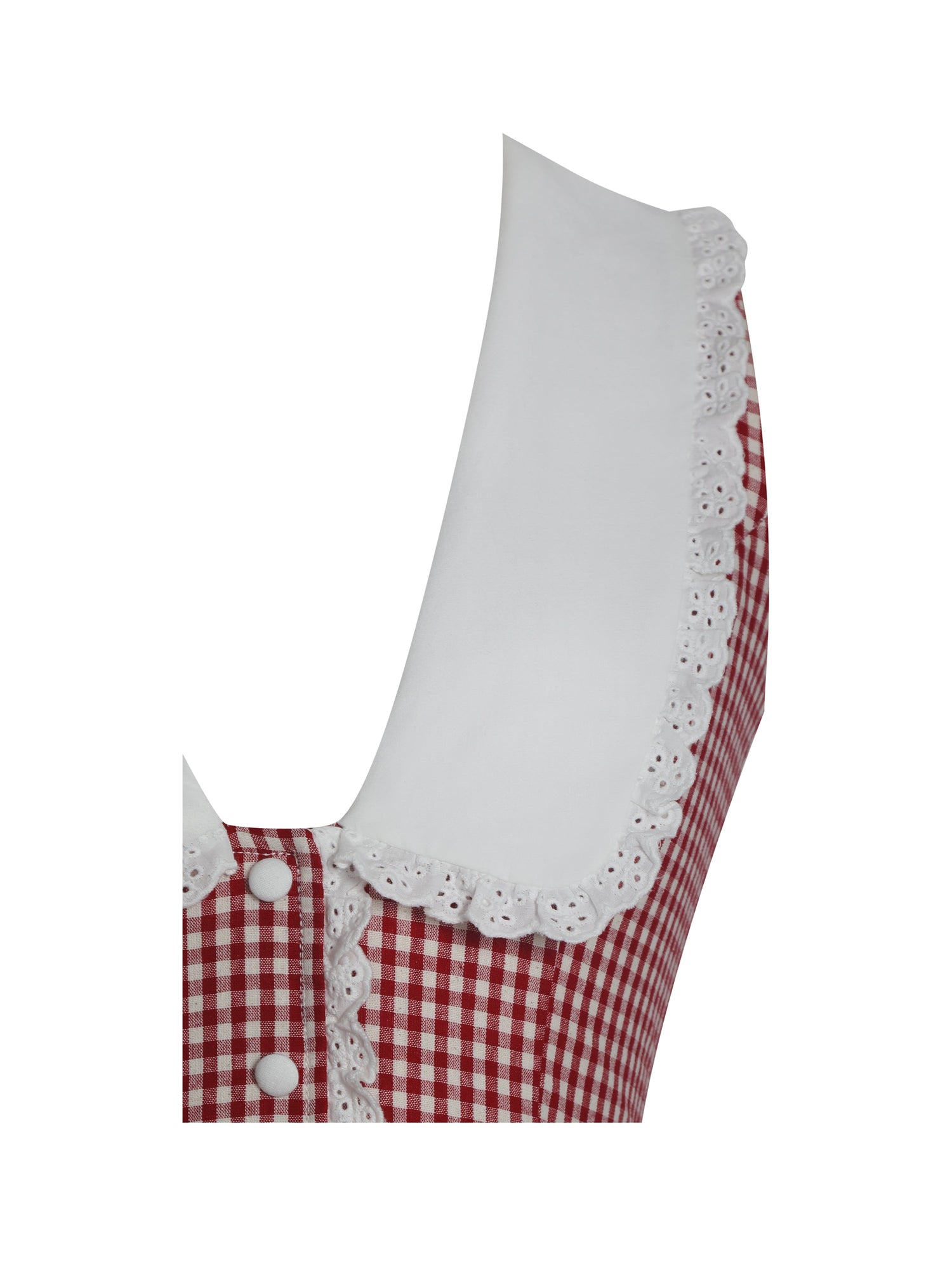 Nala Red Cotton Gingham Peterpan Collar Mini Dress | Red Gingham
