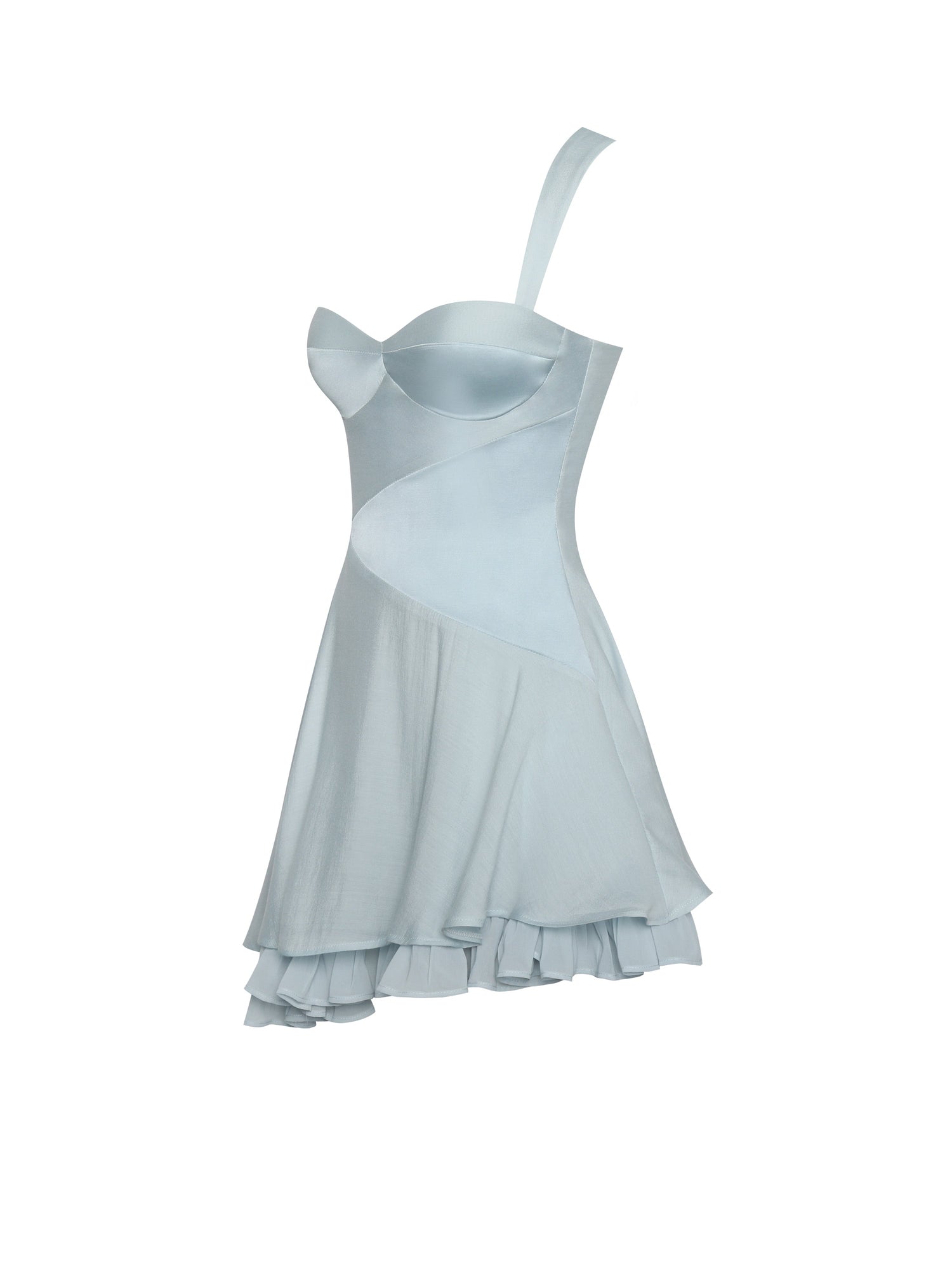 Yaffa Asymmetrical Mini Dress | Baby Blue