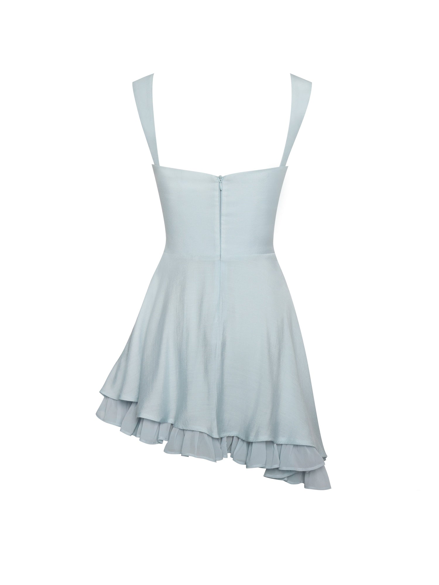 Yaffa Asymmetrical Mini Dress | Baby Blue