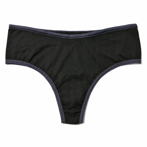 Movecalm Hi-Rise Thong | Black x Granite
