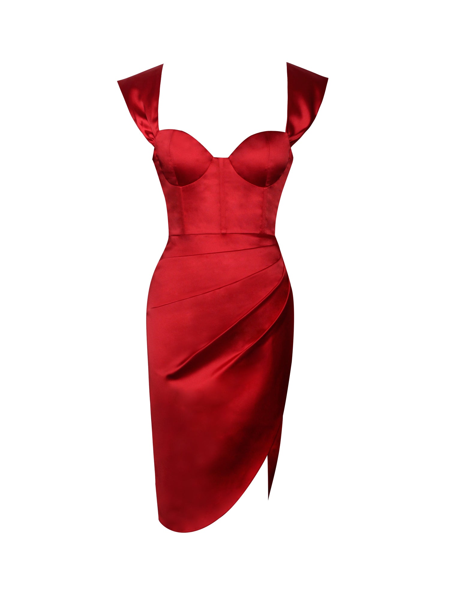 Hedy Satin Corset Dress | Red