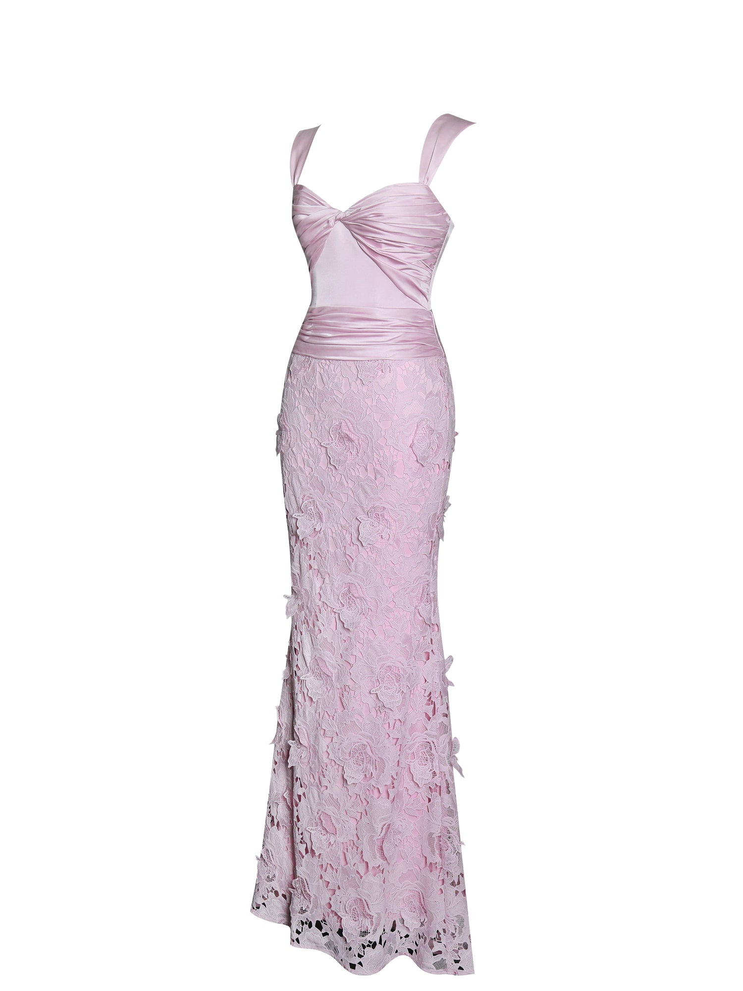 Floral Lace Mermaid Gown | Dahlia Pink