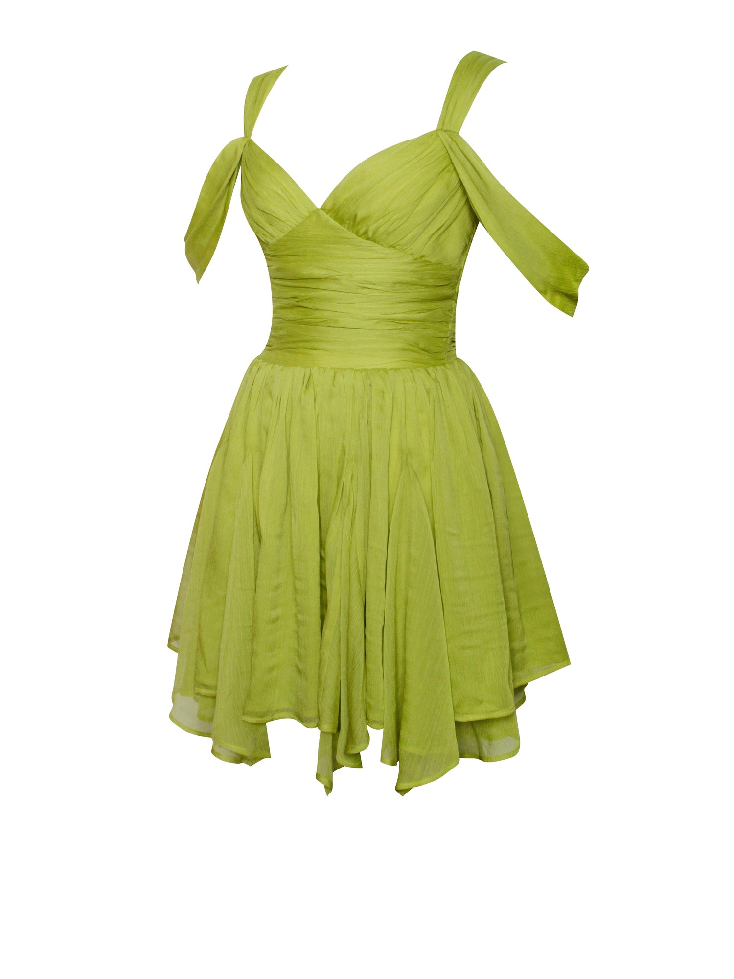 Frani Layered Mesh Mini Dress | Olive Green
