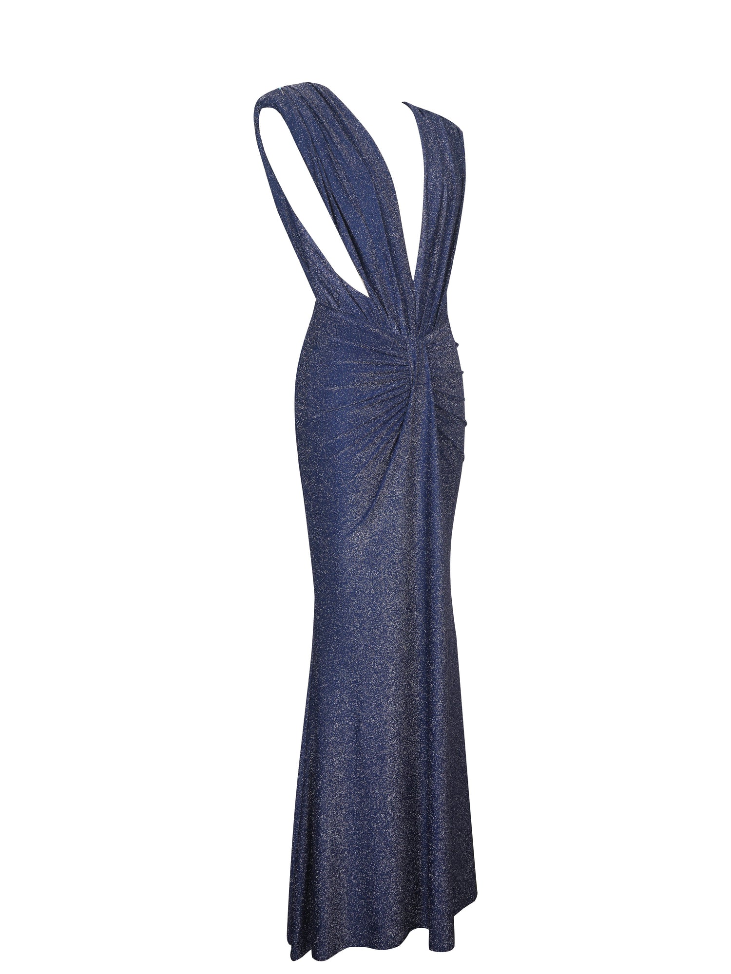 Terri Sparkle Plunging Backless Maxi Dress | Navy