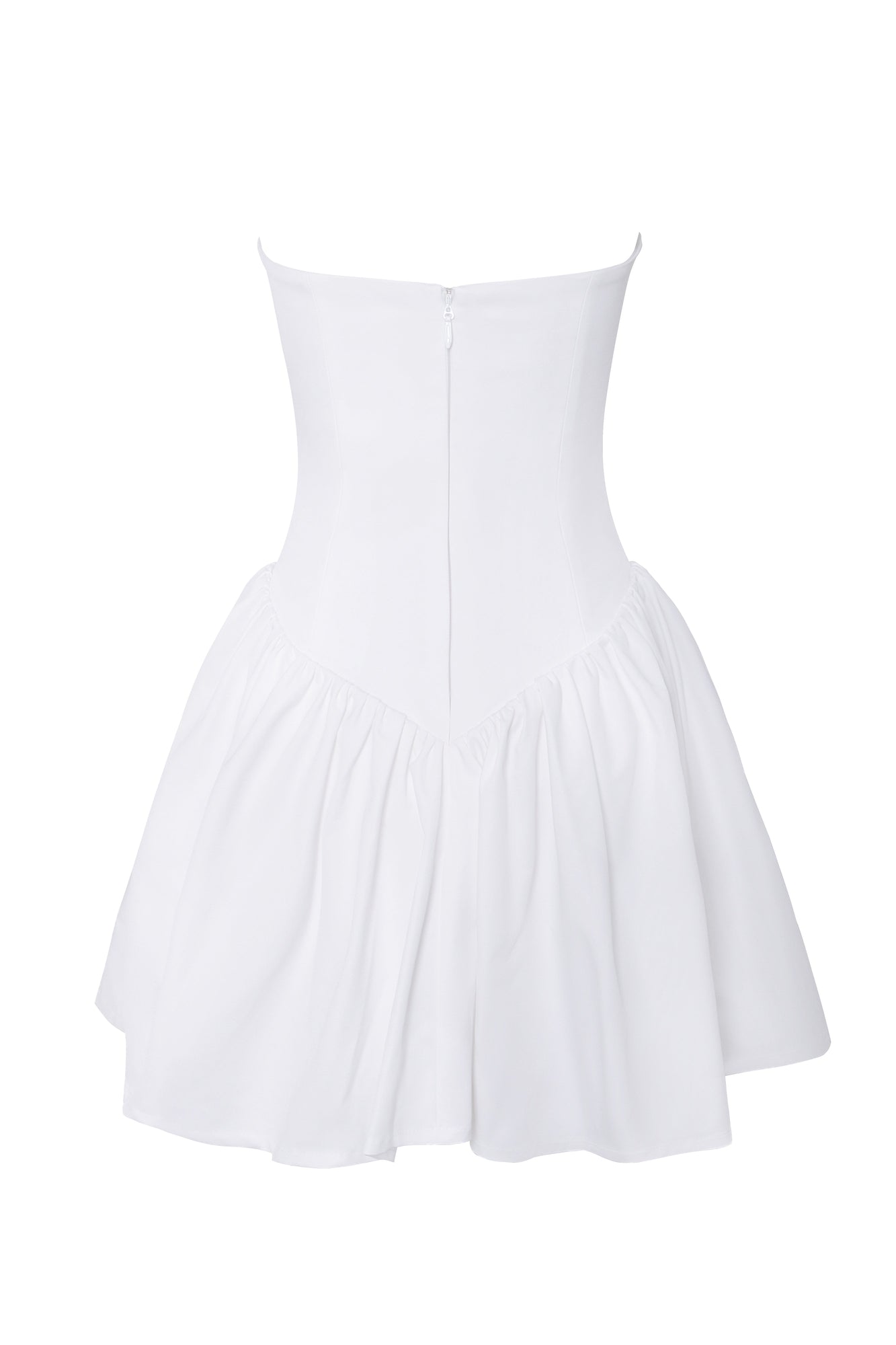 Sacha Lace Drop Waist Corset Puffy Mini Dress | White