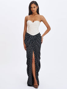 Tamryn Sweetheart Maxi Dress | Black and White Polka Dot