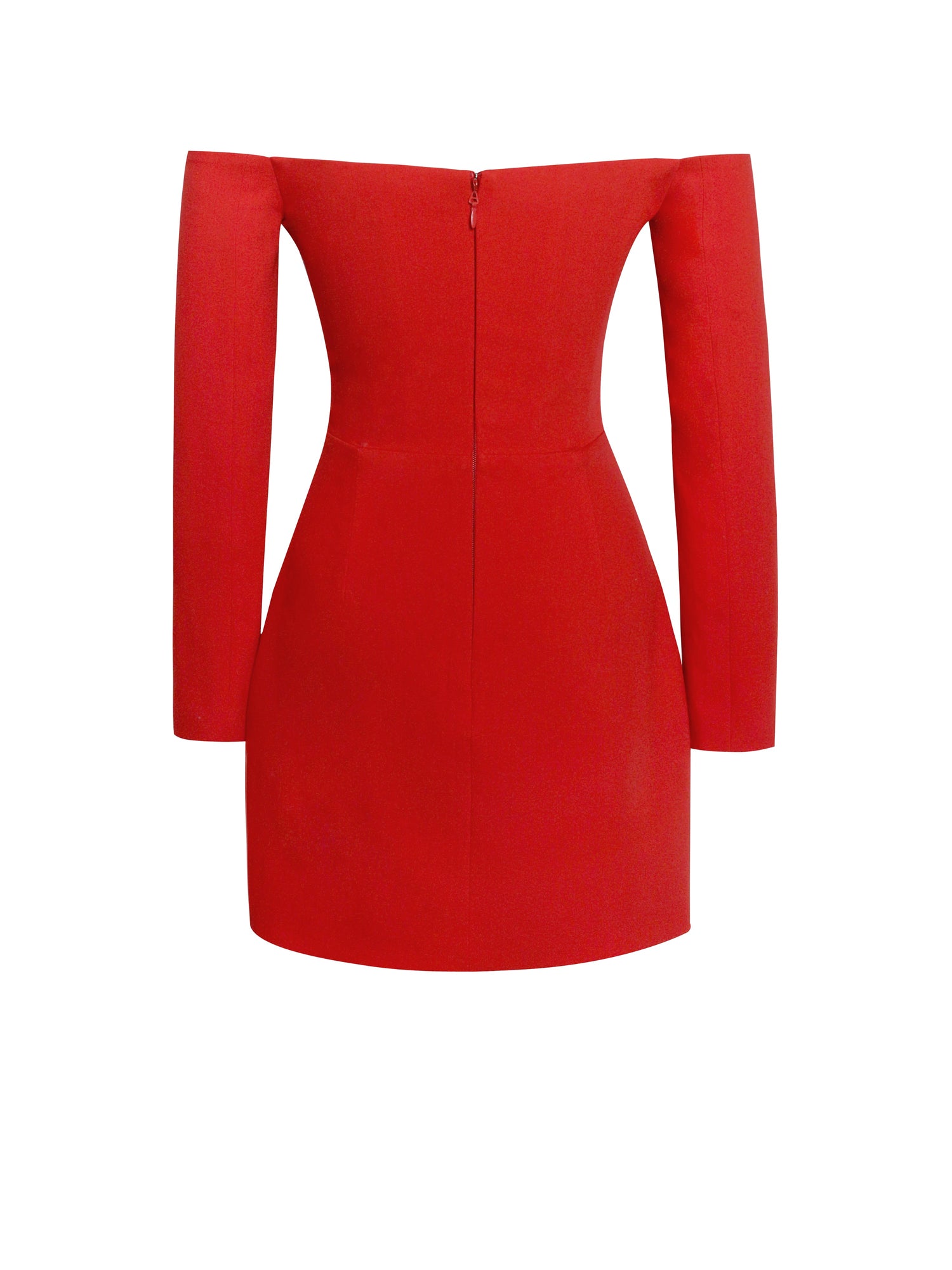 Polina Off Shoulder Long Sleeve Blazer Dress | Red