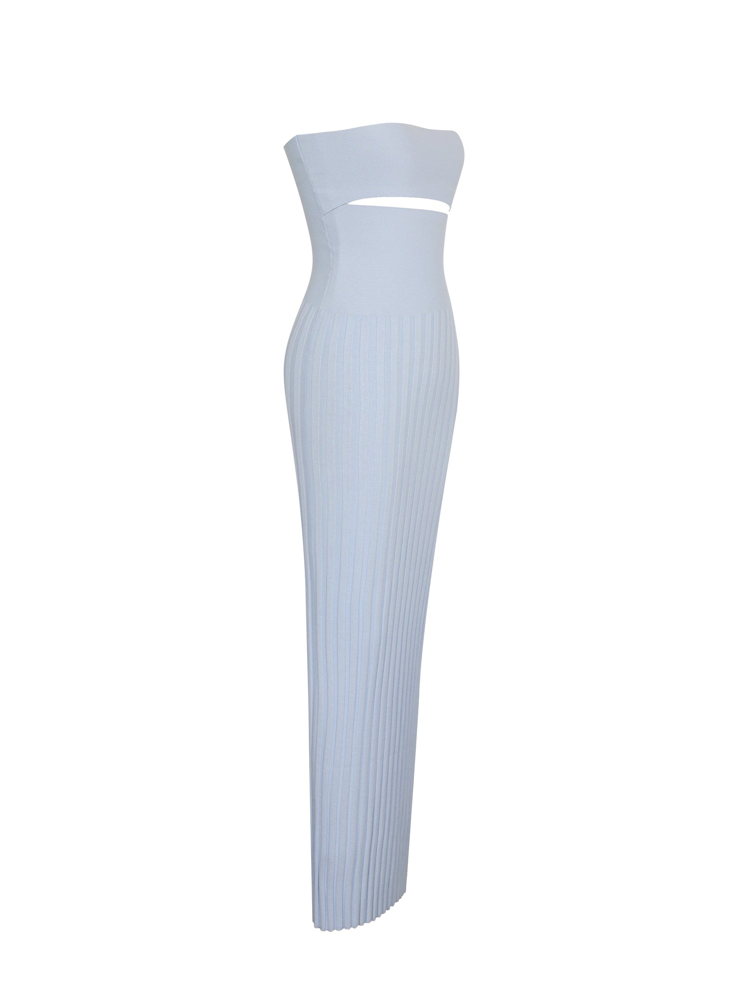 Yasmine Bamboo Knit Cutout Maxi Dress | Ice Blue
