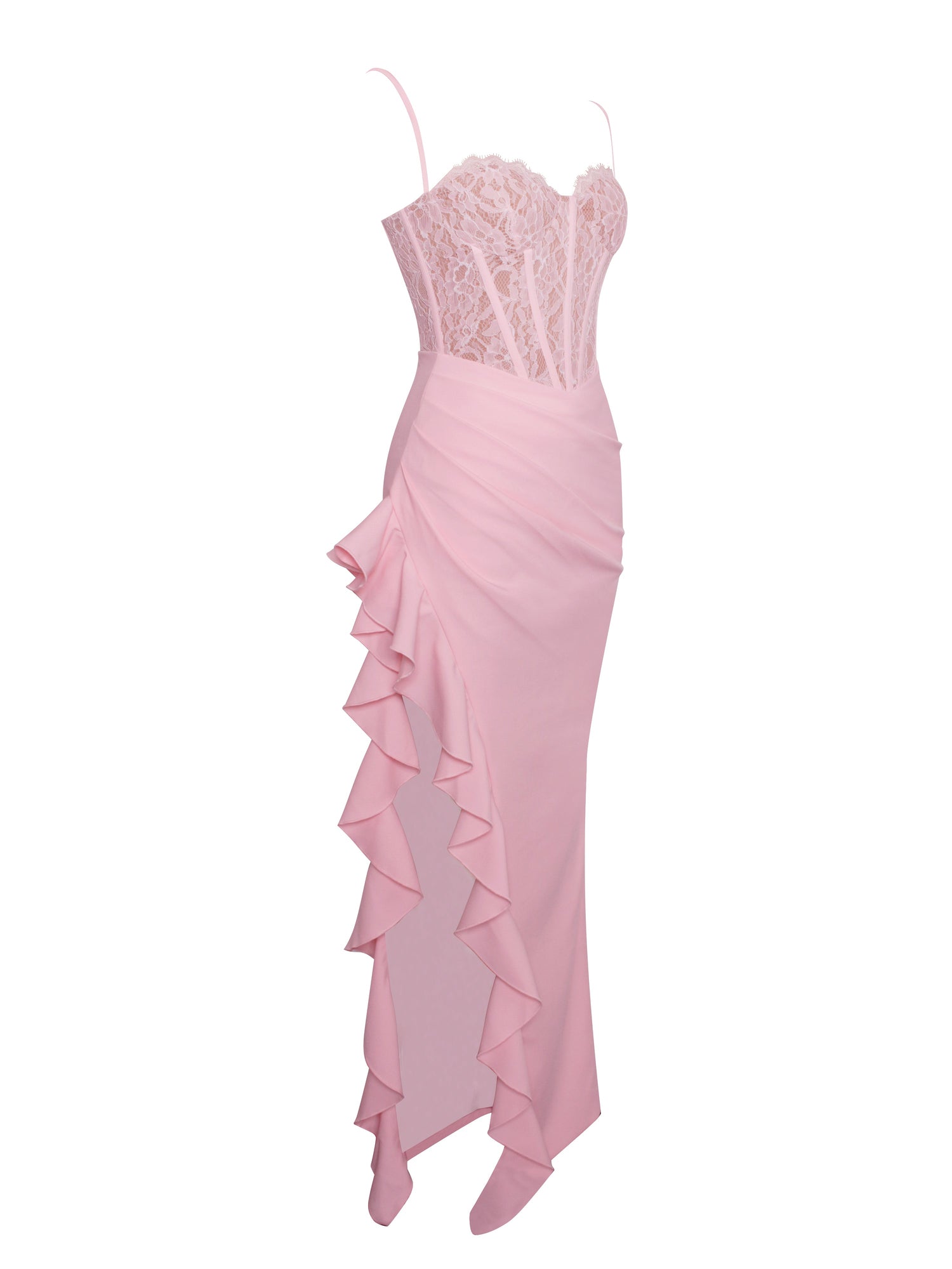 Junia Lace Corset Maxi Dress | Pink