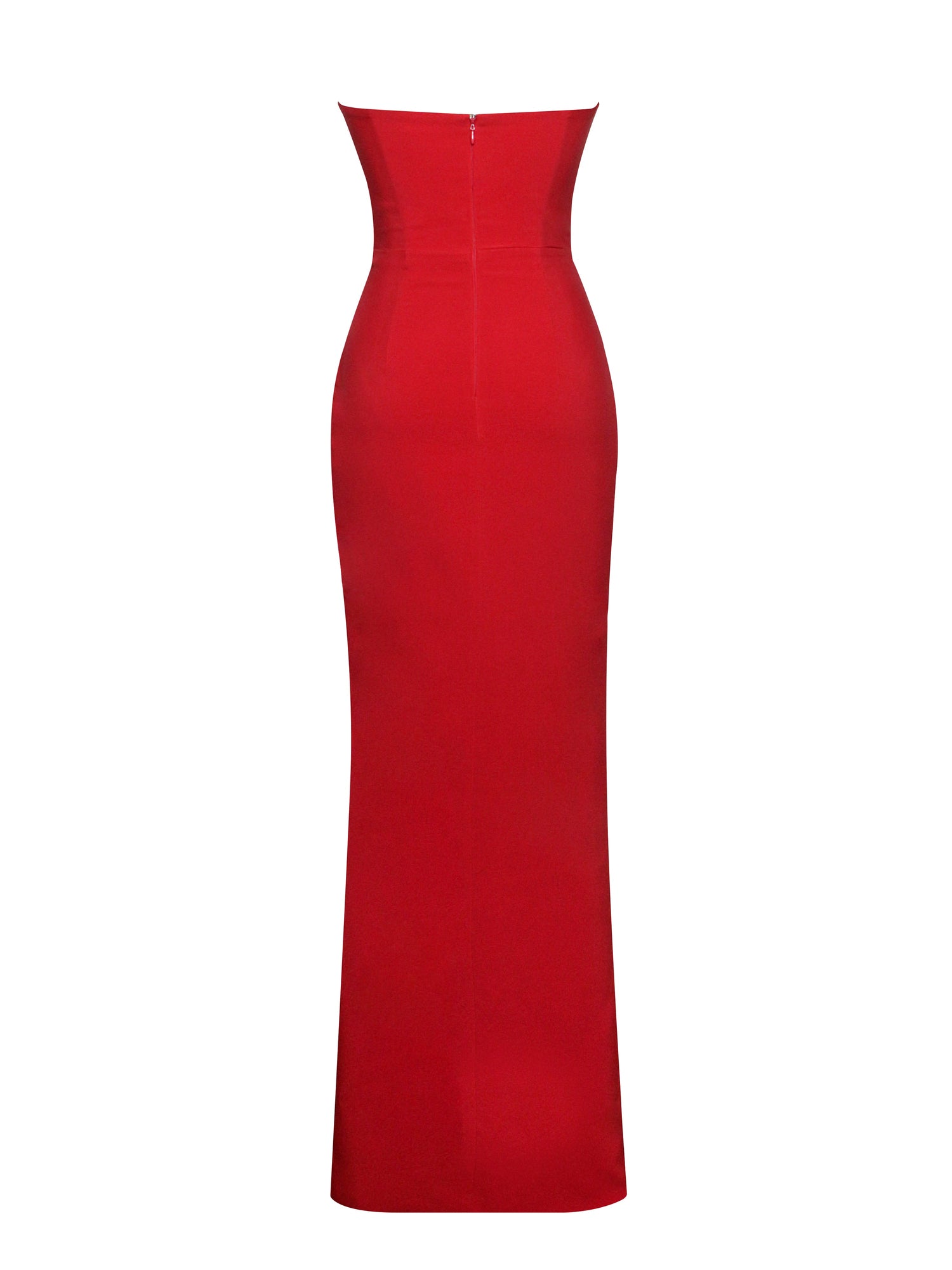 Xoana Crystal Embellished High Slit Gown | Red