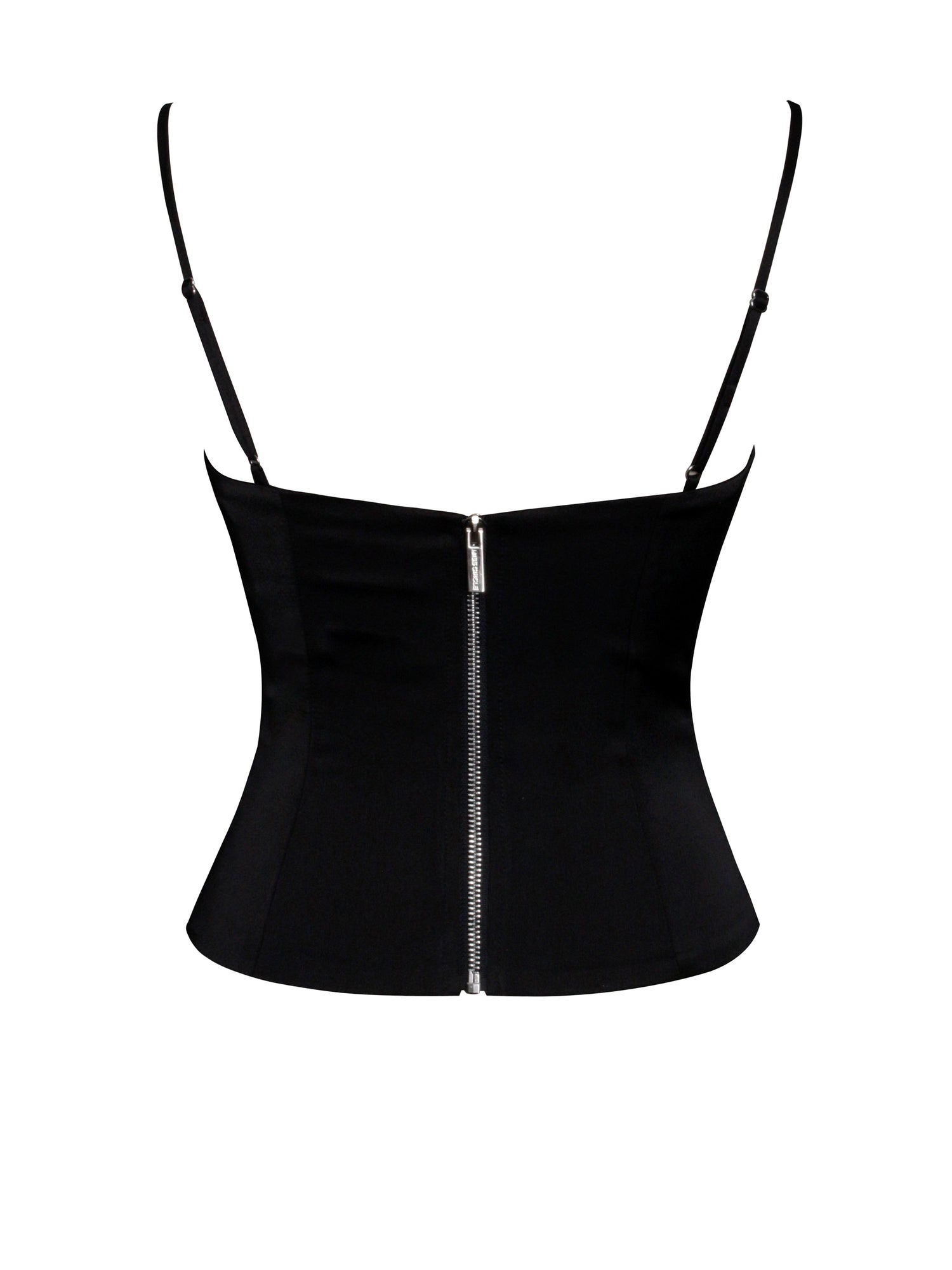 Padma Satin Lace Bustier Corset Top | Black