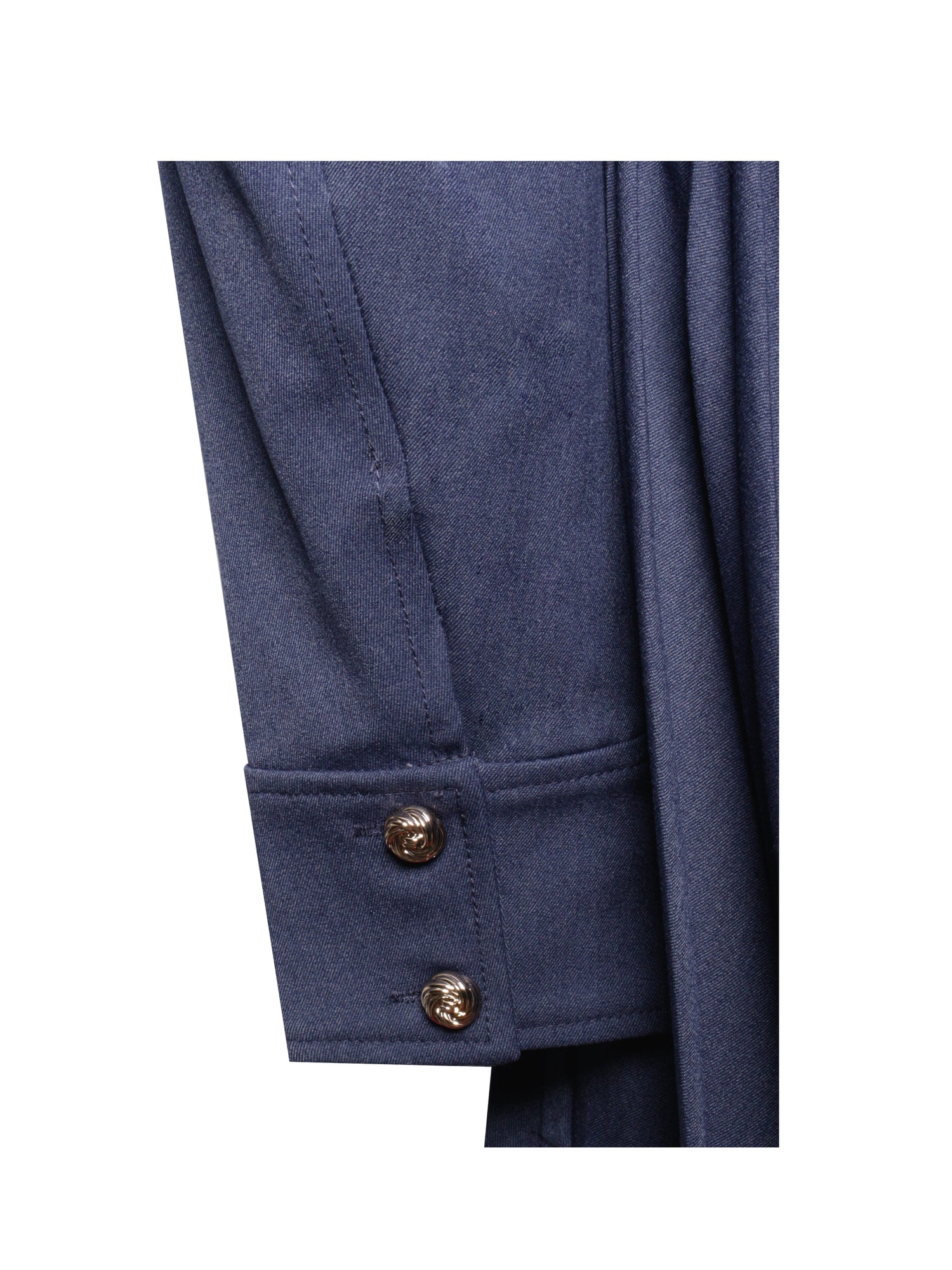 Valarie Denim Style Pleated Mini Dress | Navy Blue