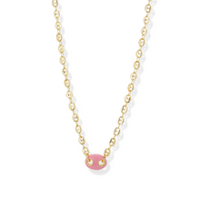 The Pink Enamel Mariner Chain Necklace | 18K Yellow Gold-Plated