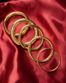 Twisted Whitney Bangle | 18K Yellow Gold-Plated