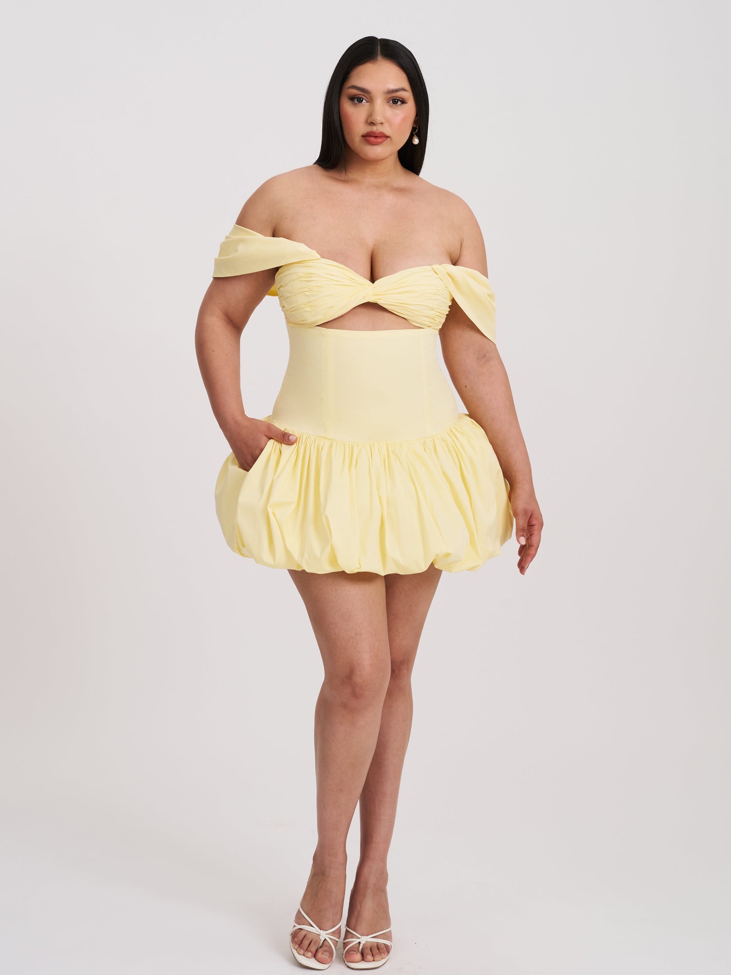 Umika Bubble Hem Mini Dress | Butter Yellow