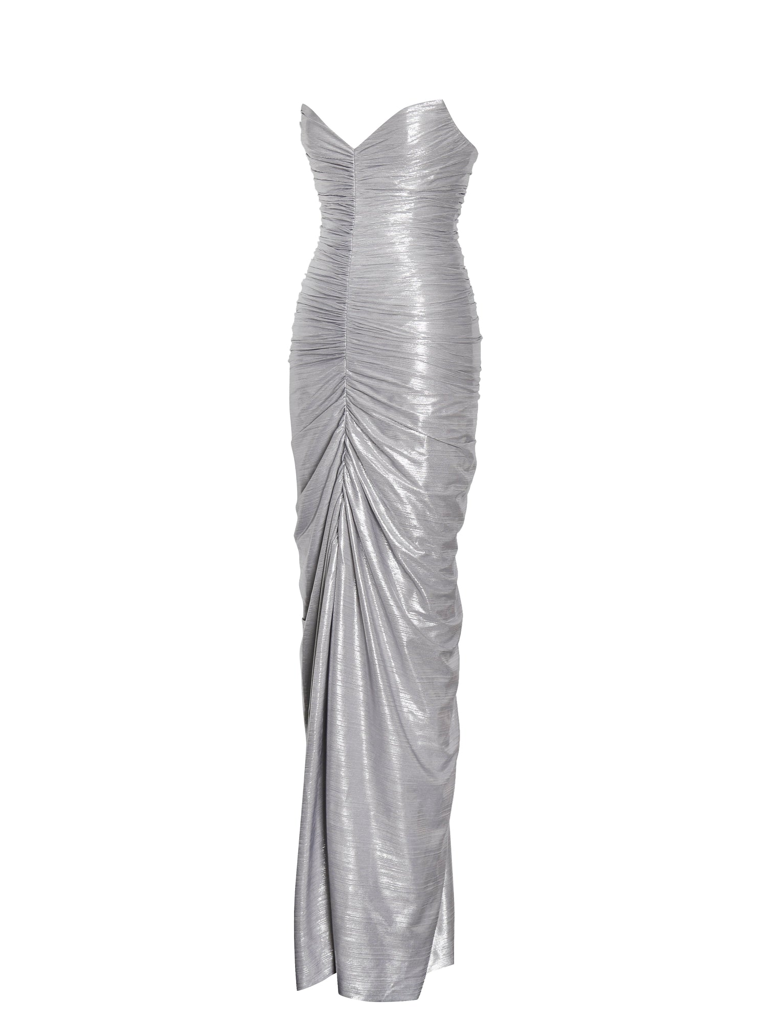 Sable Ruched Glitter Mermaid Gown | Silver