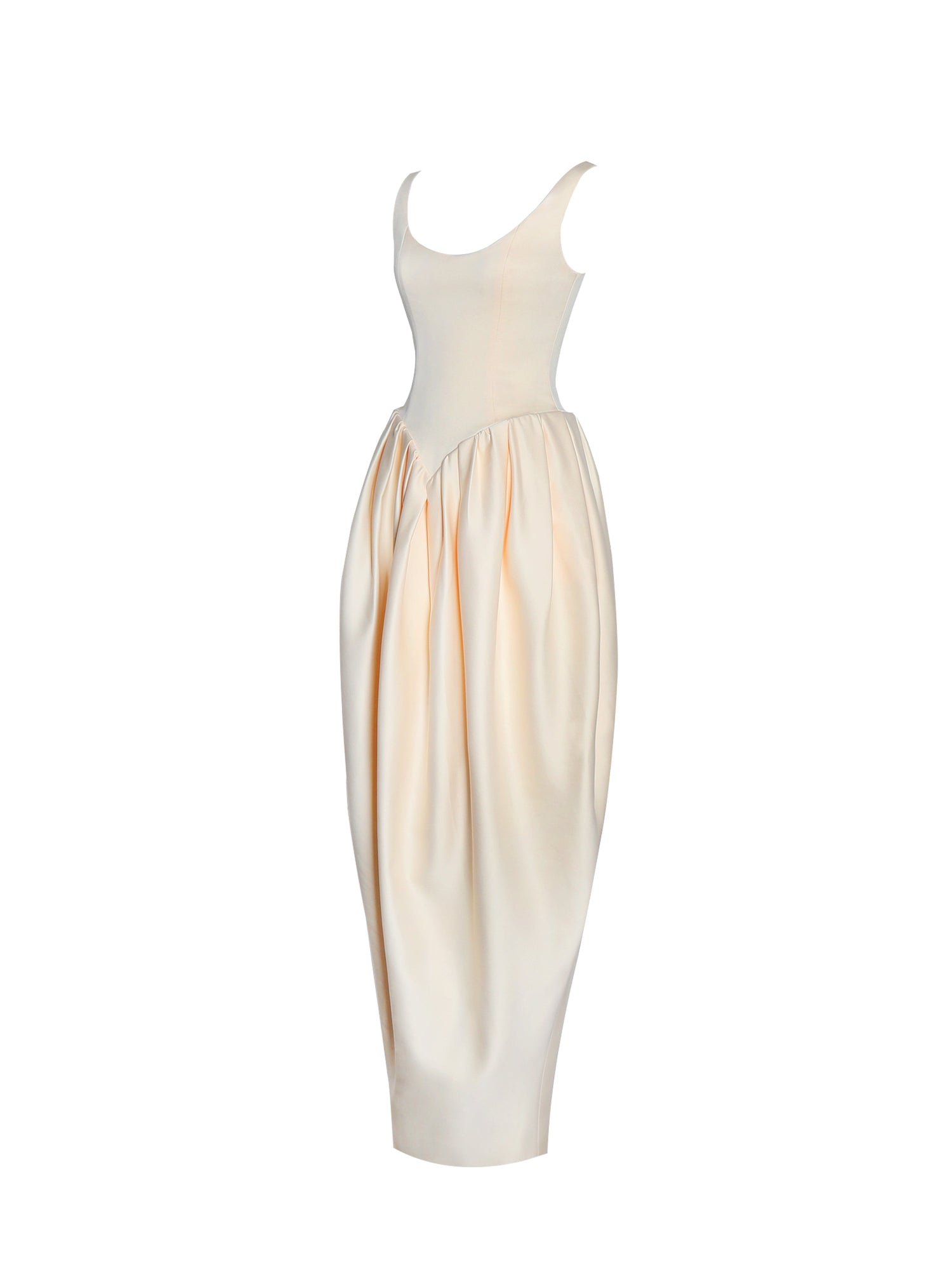 Udana Drop Waist Tulip Gown | Butter Yellow