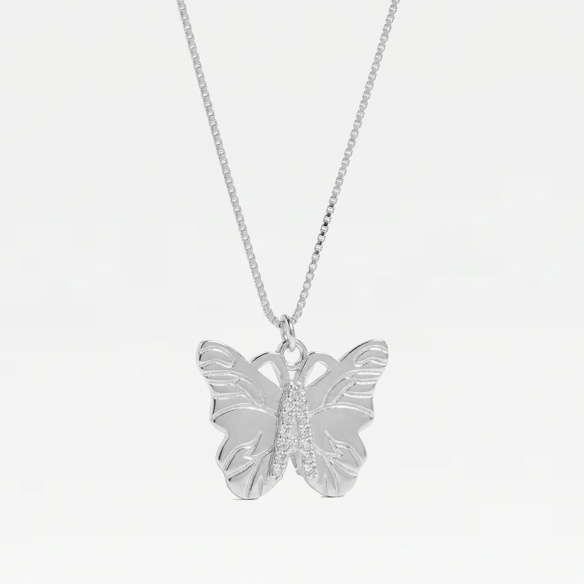 The Butterfly Initial Pendant Necklace | Sterling Silver