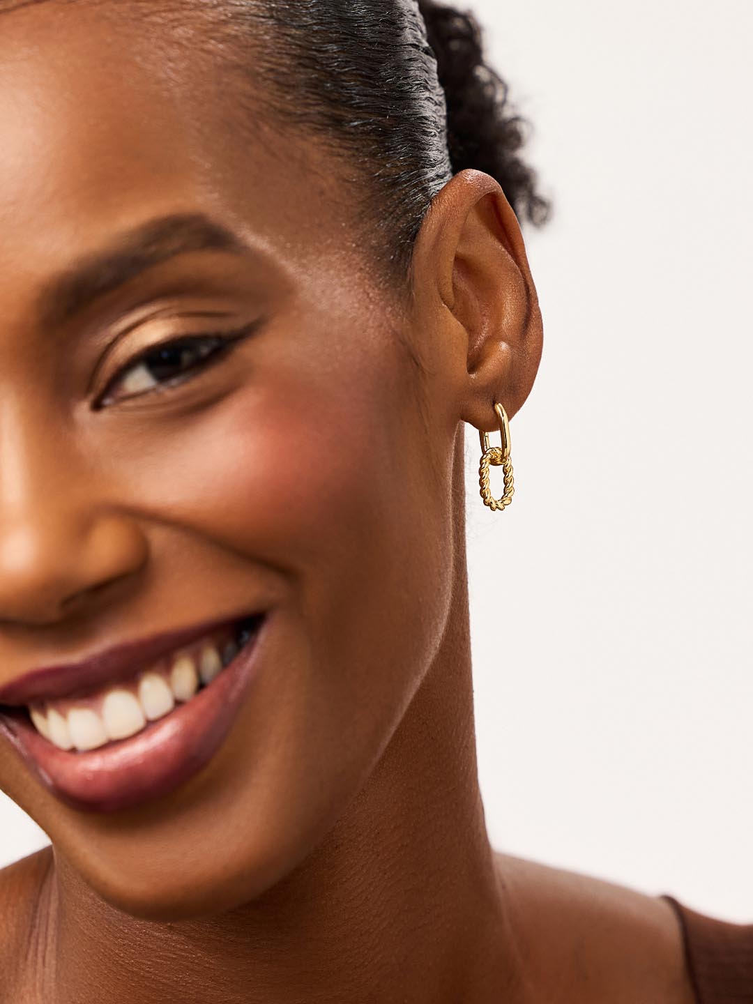Ash Double Mini Drop Earrings | 14K Gold on Brass