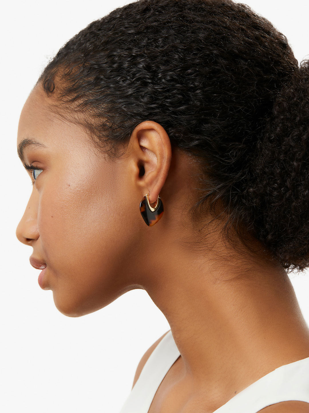 Spencer Statement Earrings | 14K Gold on Brass | Dark Tortoise Acetate
