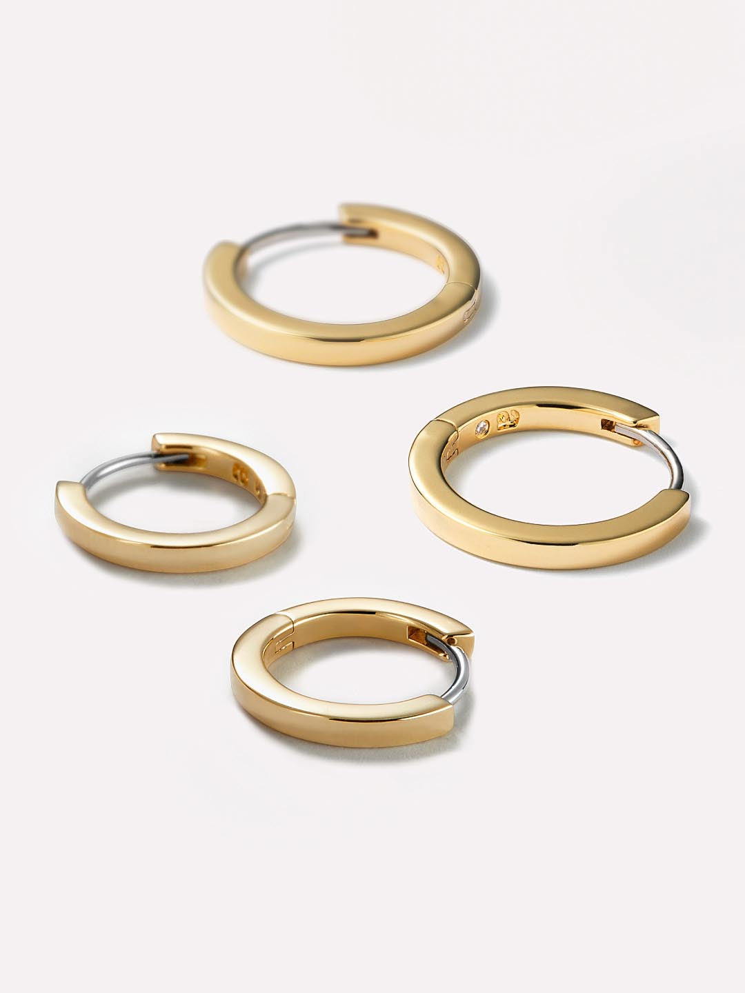 Small Huggie Hoop Earrings | 14K Gold on Brass