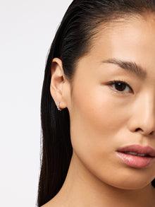 Pearl Huggie Hoops - Ashley Silver | Sterling Silver | Glass Pearls