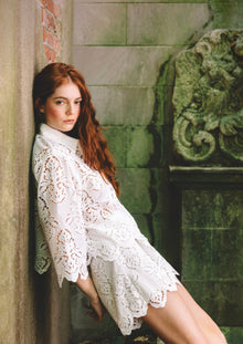 Trish Shorts | White Embroidered Eyelet