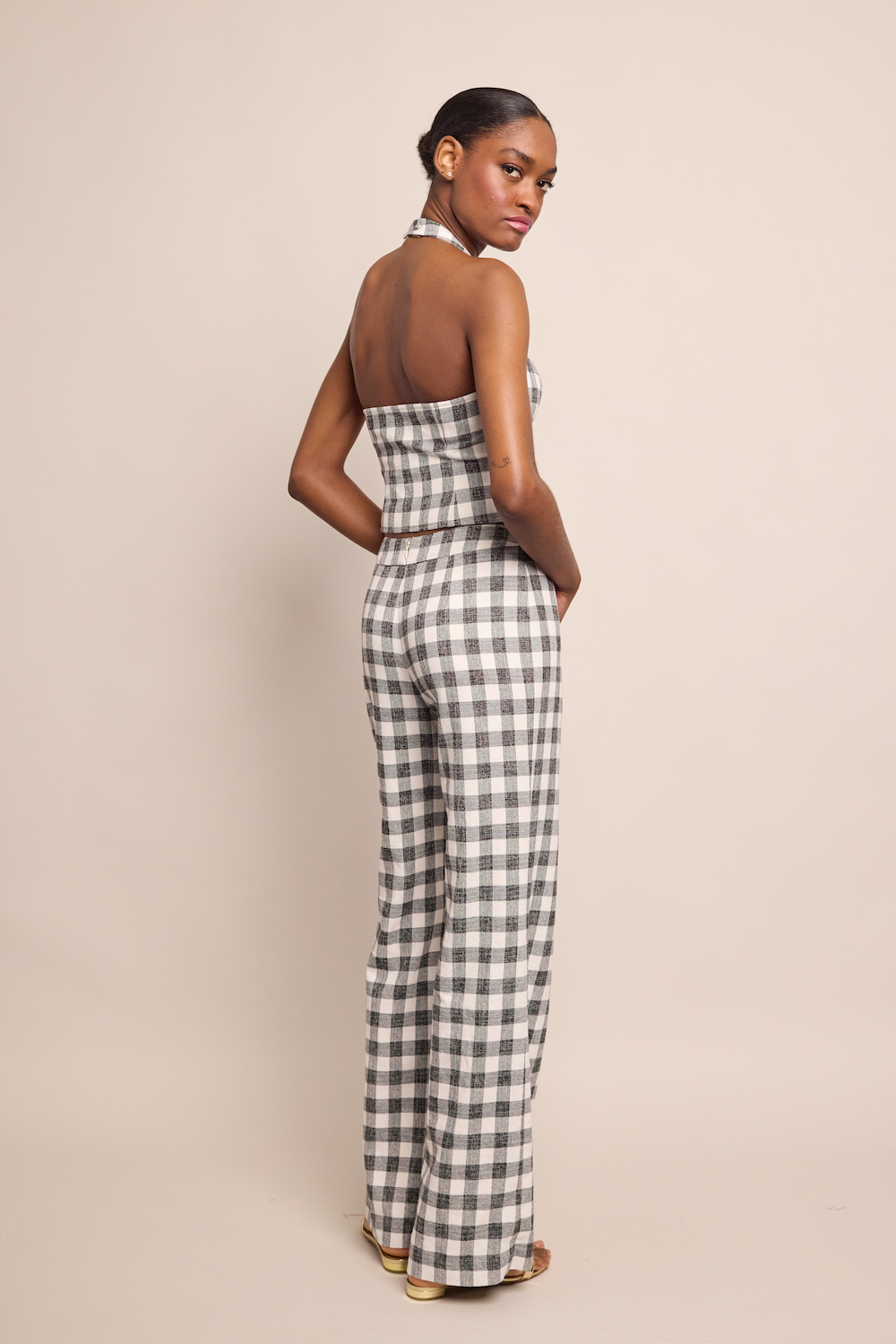 Mayflower Pants | Black Ivory Boucle Grid