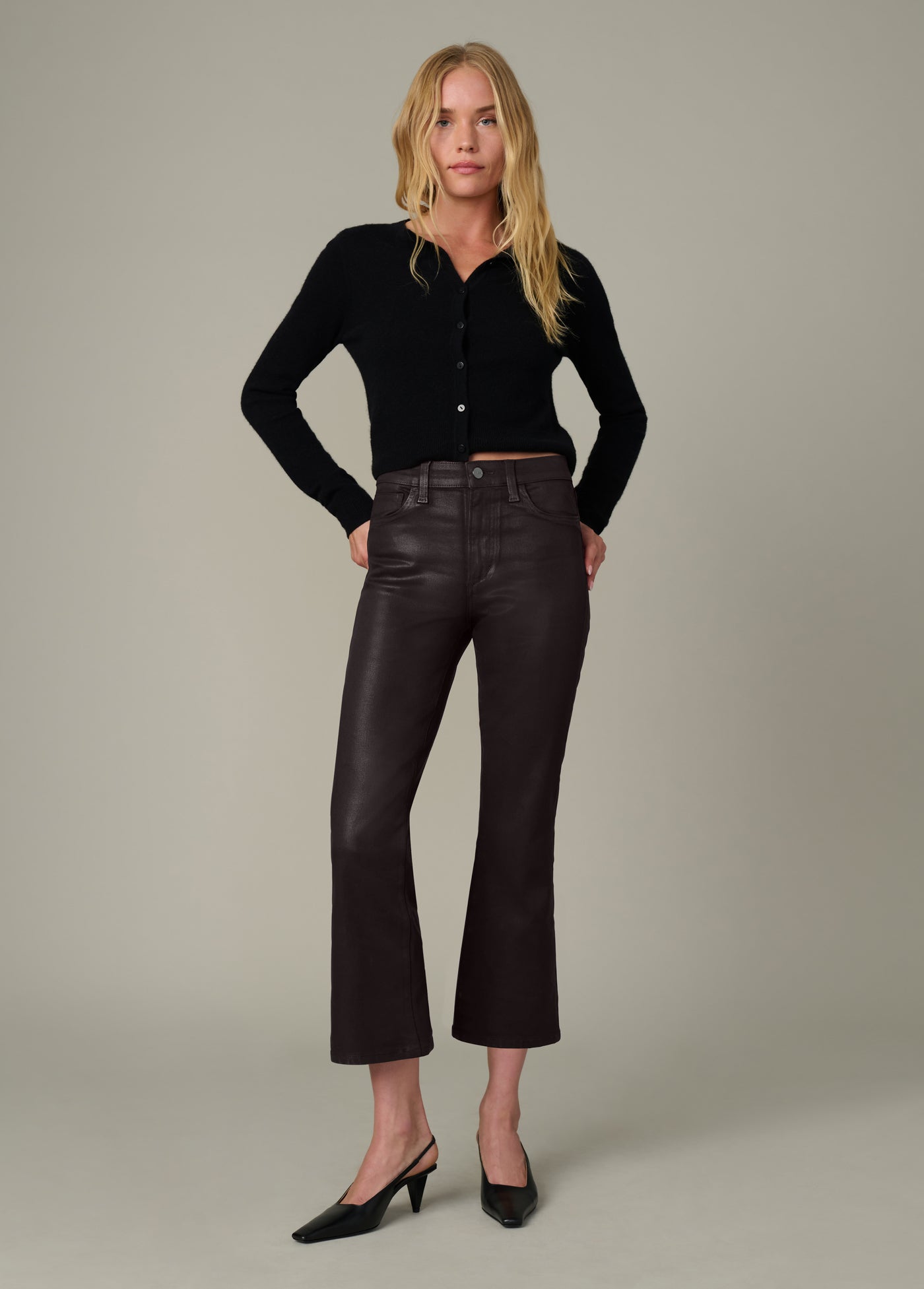 The Callie Cropped Bootcut Coated in Dark Chocolate – stylish and comfortable best bootcut jeans for women.