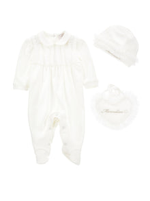 Girls | Three-Piece Suit With Ruffles | Cream