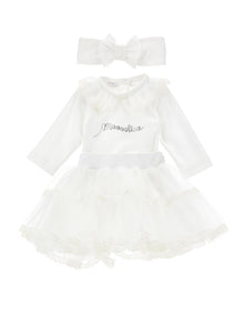 Girls | 3-Piece Cotton Tulle Set | Cream