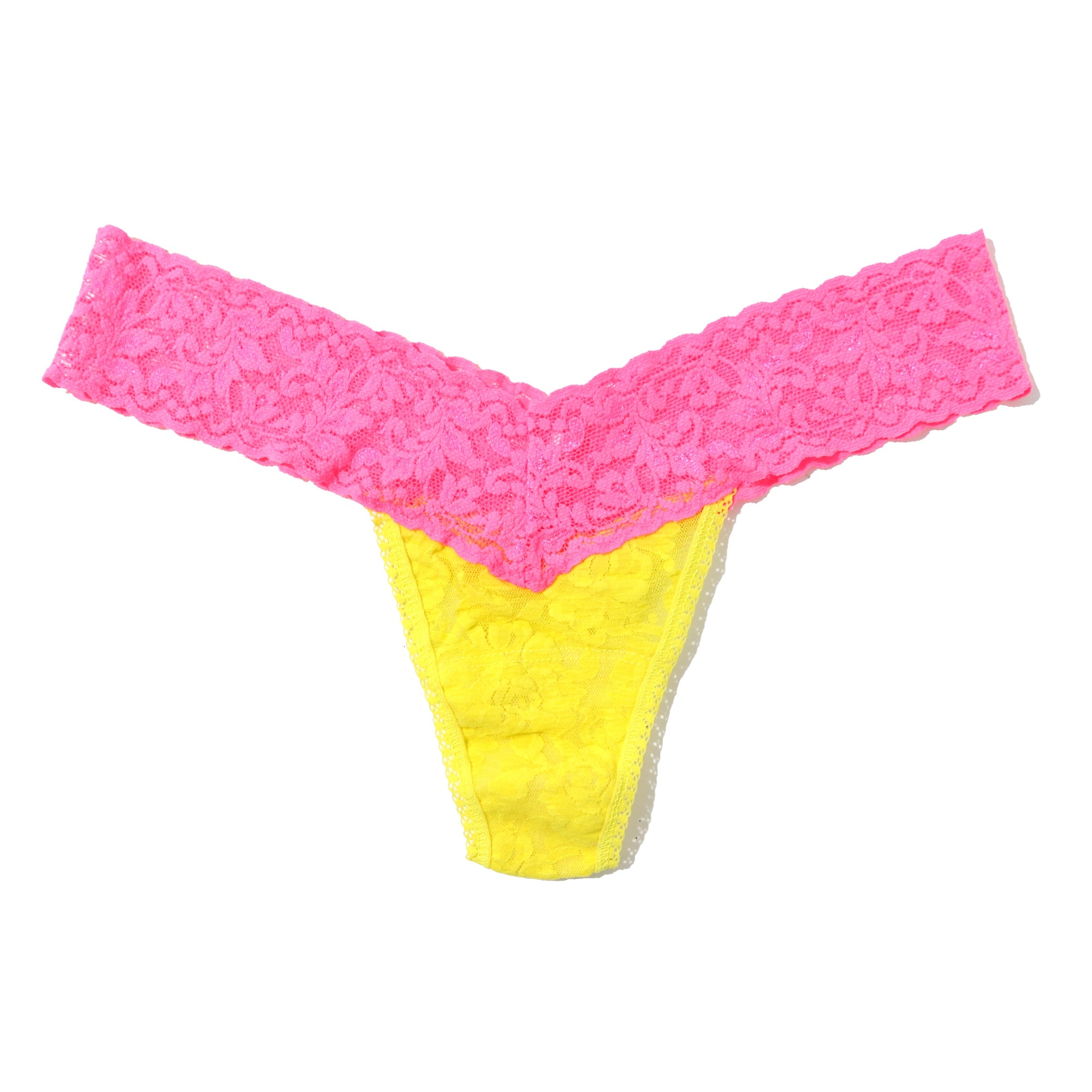 Signature Lace Low Rise Thong | Sunny Day x Sizzle Pink