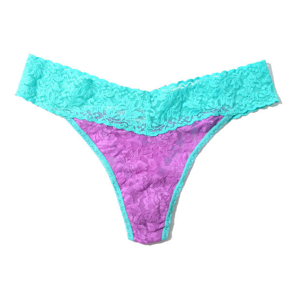 Signature Lace Original Rise Thong | Royal Purple/Teal