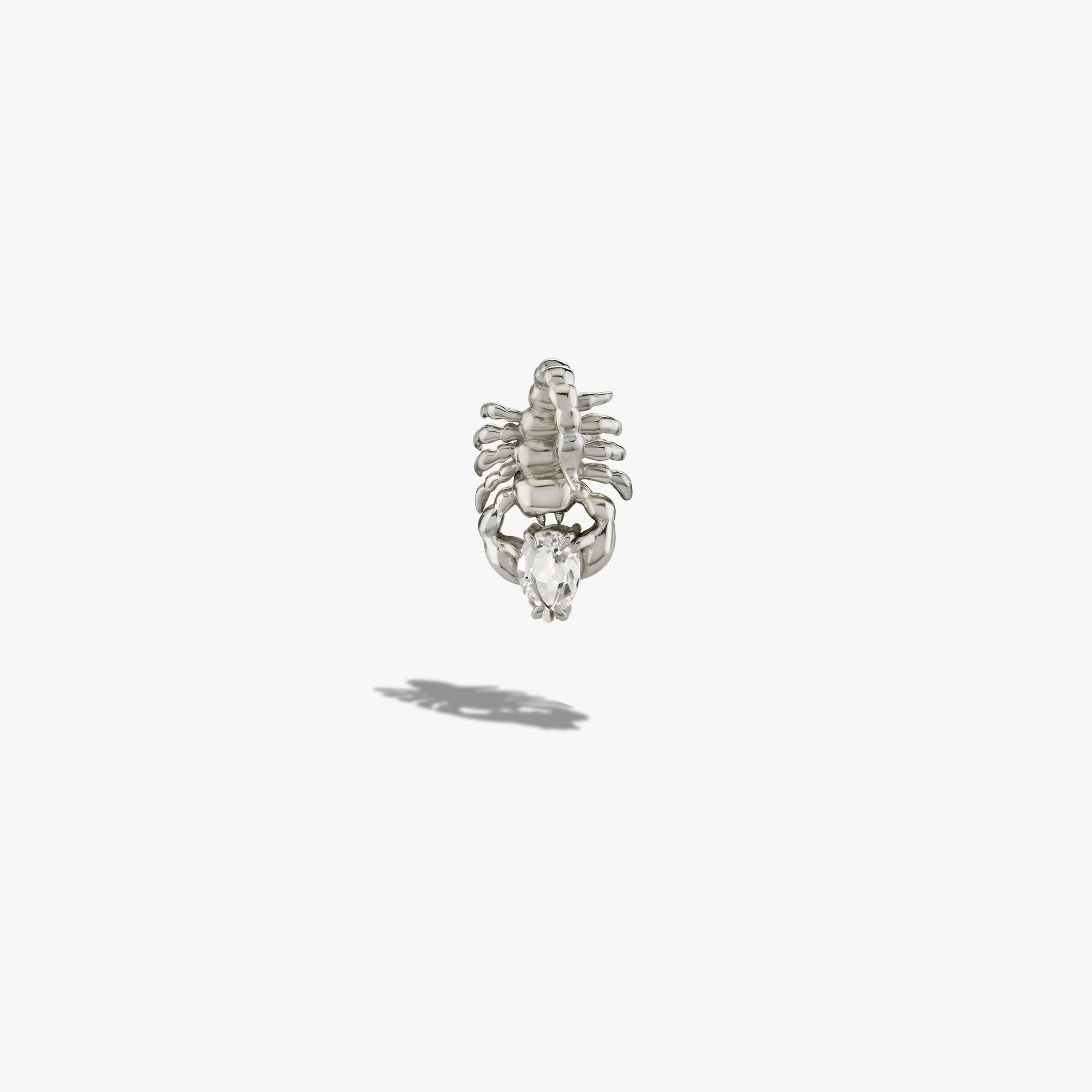 Awe Inspired Earrings 925 Sterling Silver / Single Right Gemstone Scorpion Studs