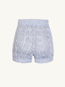 Elsa Cable Knit Short | Ice Blue Sequin
