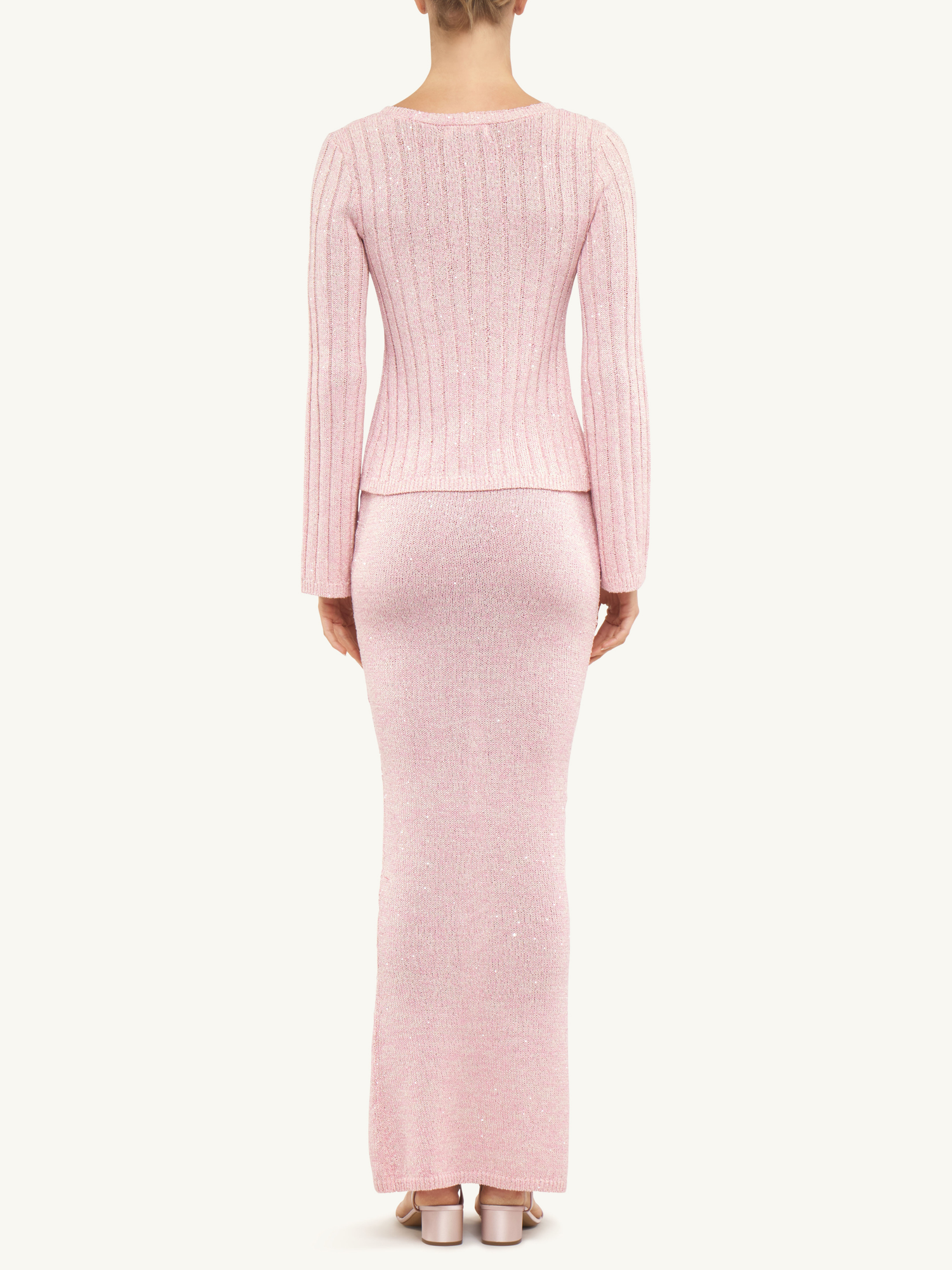 Rosie Cropped Cardigan | Bon Bon Pink Sequin