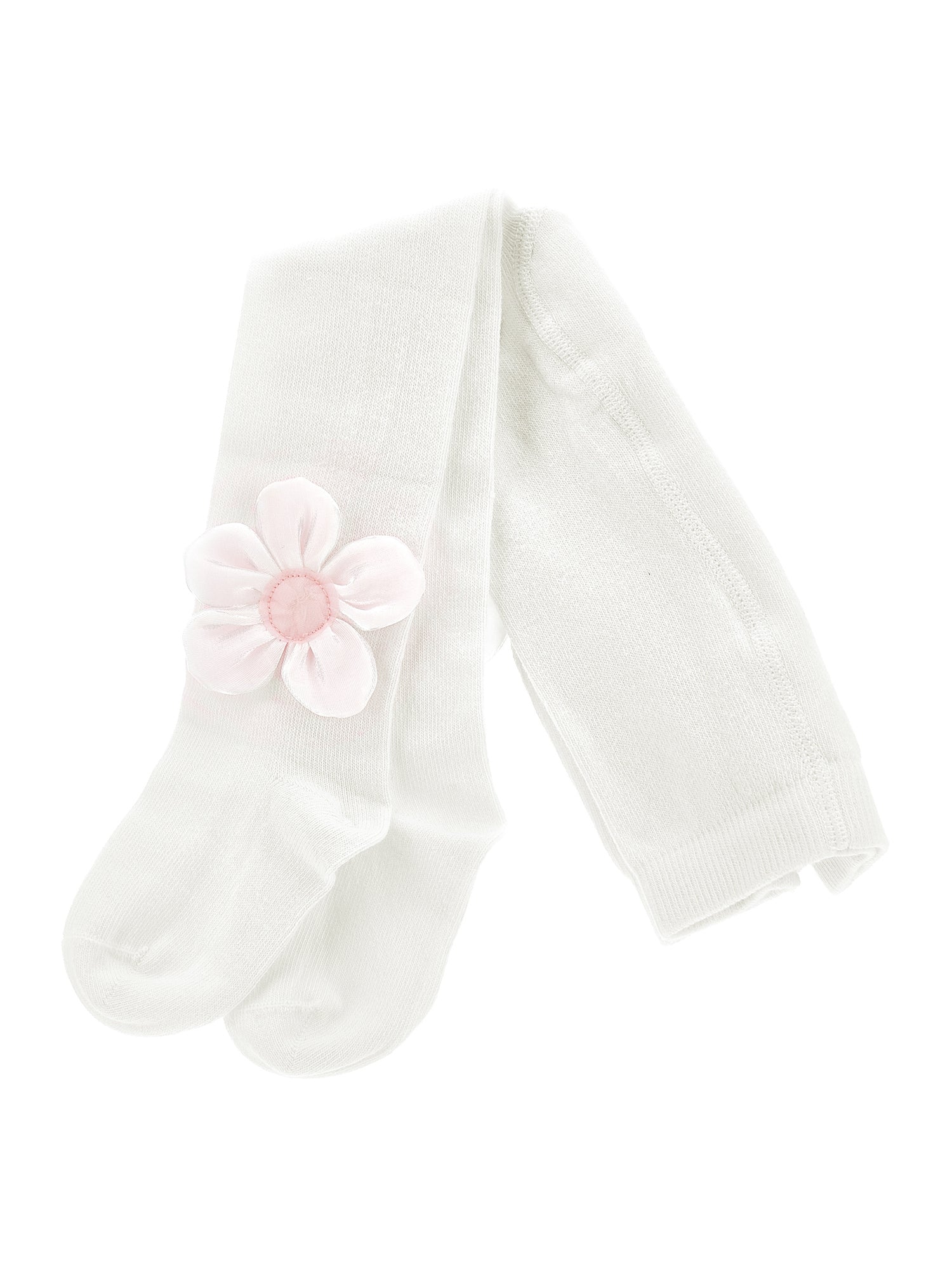 Girls | Flower Cotton Tights | Cream