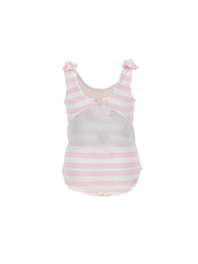 Girls | One-Piece Swimsuit With Bows | White/FairyTale Pink