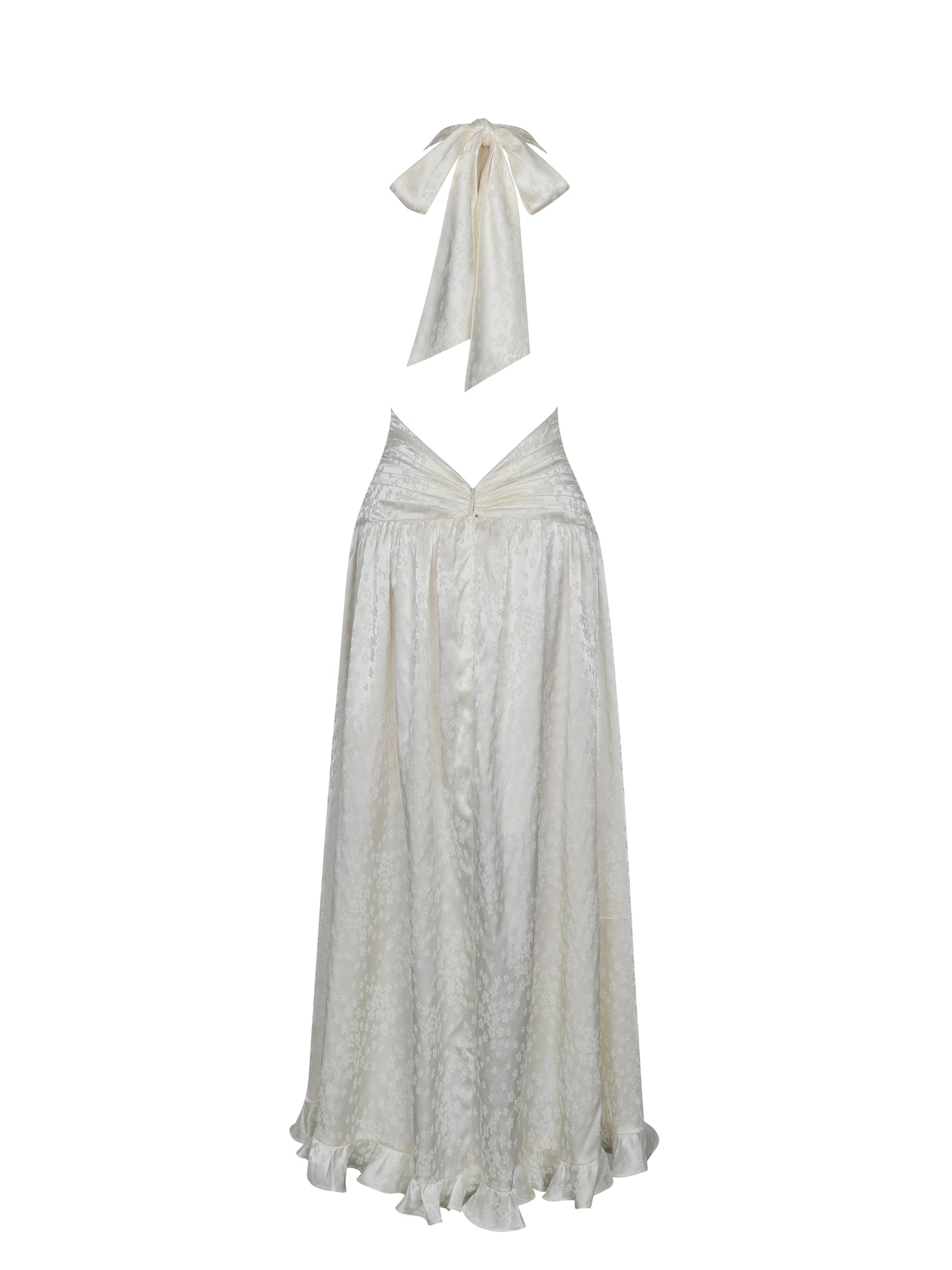 Nalani Ruffled Halter Maxi Dress | Floral Ivory
